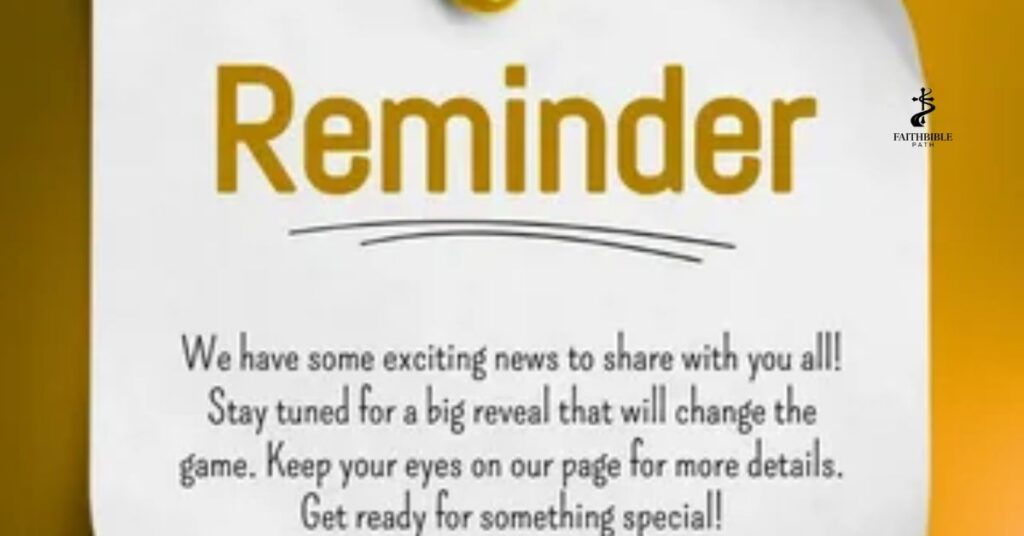 Possible Warning or Reminder